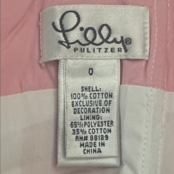 Lilly Pulitzer strapless Ribbon Dress pastel pink sea foam green Size 0 EUC - Picture 5 of 5